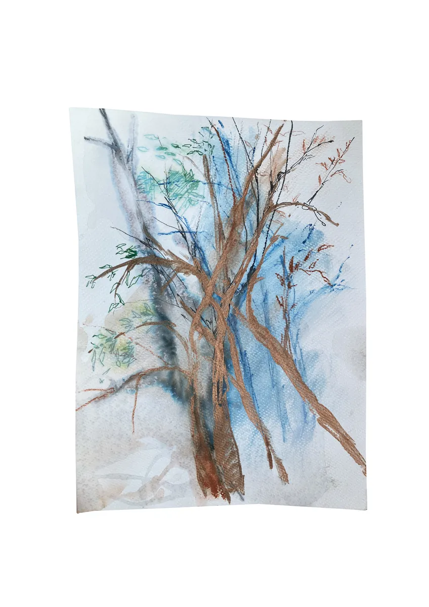 BOSCO 2019, serie Radicarsi, studio per Bergamo N°8 tecnica mista su carta 240 x 180 mm