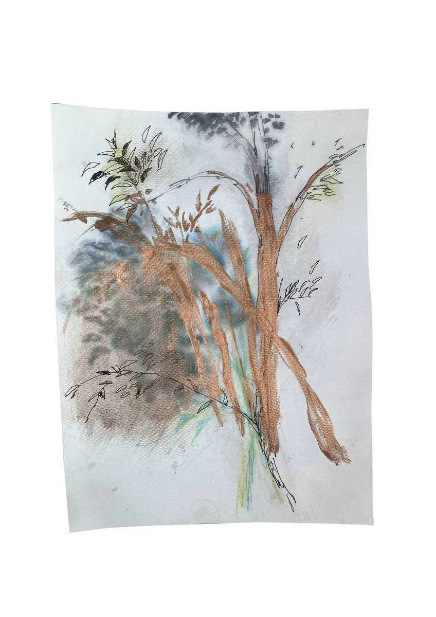 BOSCO, 2019 serie Radicarsi, studio per Bergamo N°6 tecnica mista su carta 240 x 180 mm