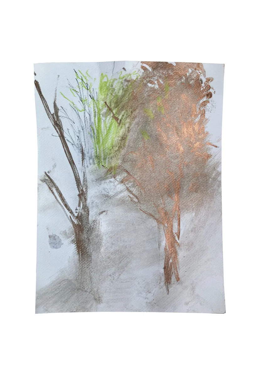 BOSCO, 2019 serie Radicarsi, studio per Bergamo N°9 tecnica mista su carta 240 x 180 mm