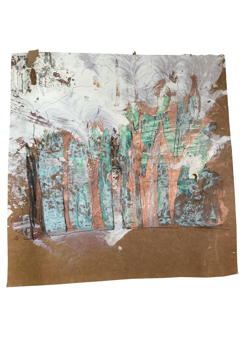 GAIA, 2022 serie Radicarsi tecnica mista su carta 345 x 310 mm