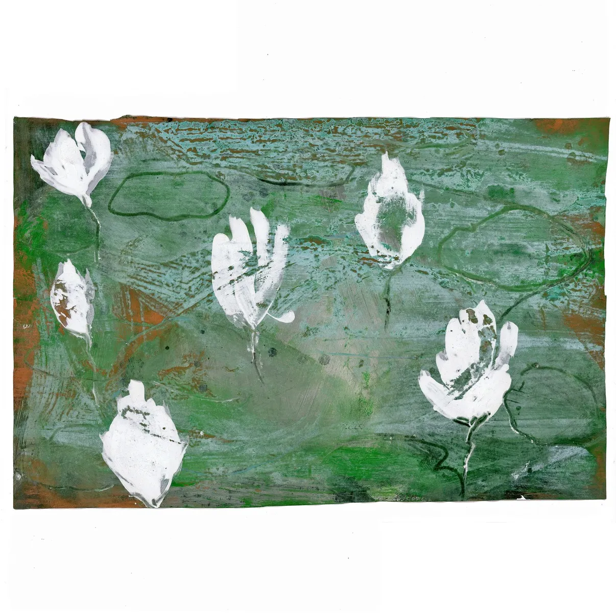 Pangea 2020 tecnica mista su carta 34x22cm