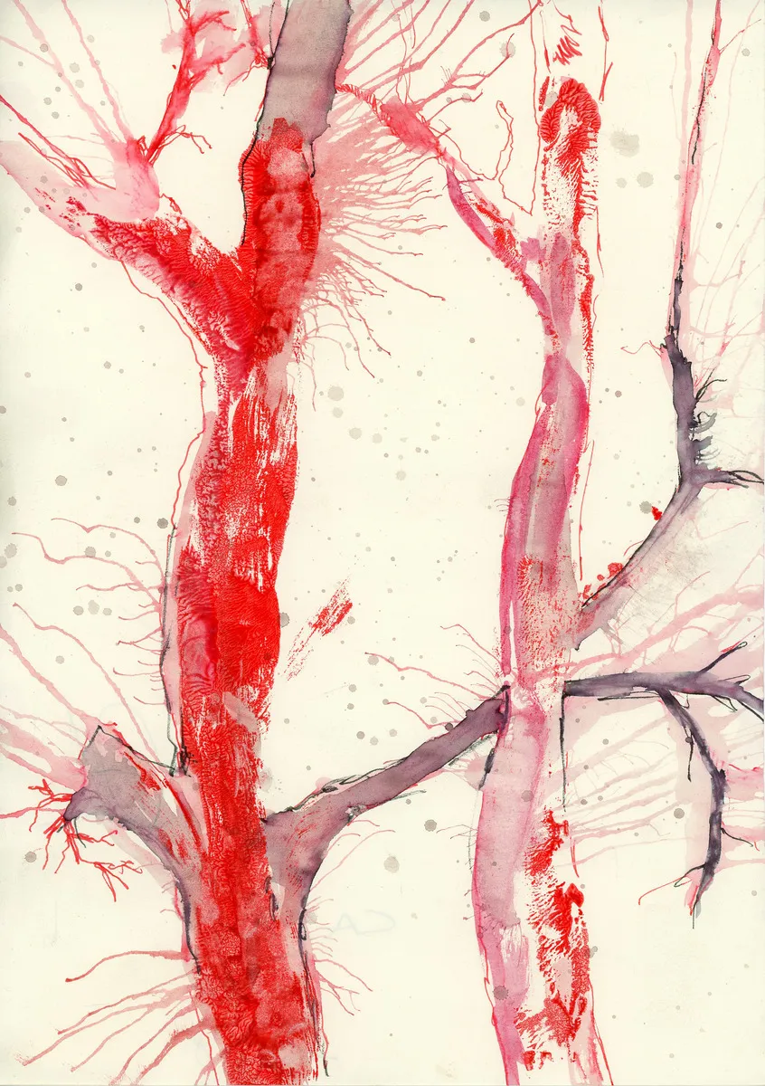 CASA, 2018 serie Kura Halos tecnica mista su carta 30x20cm