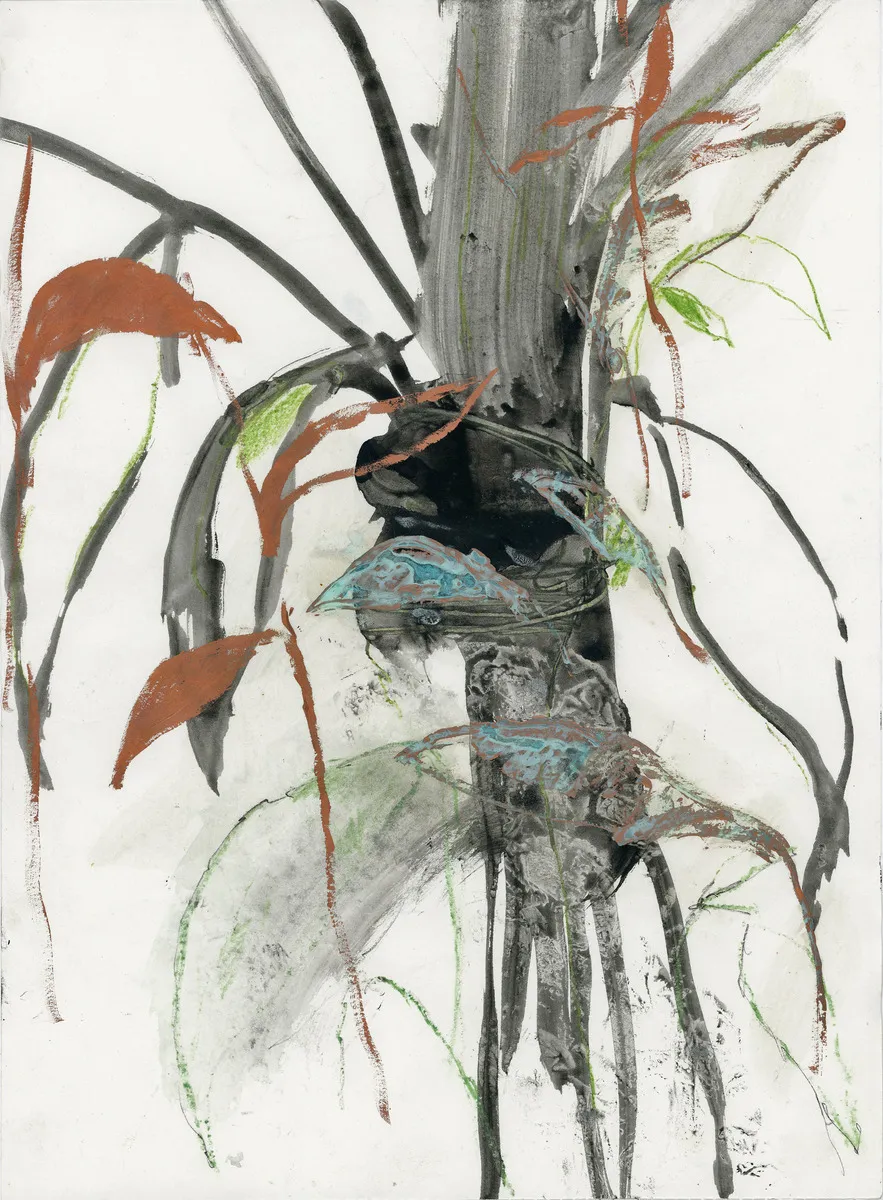 NODO, 2020 serie radicarsi tecnica mista su carta 40x29cm